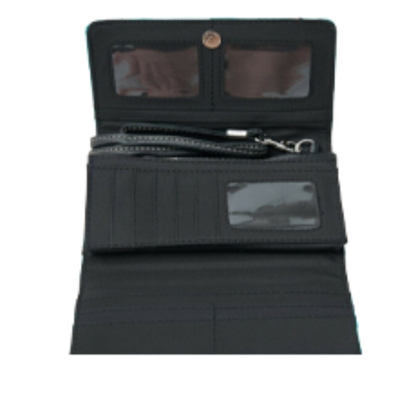 American Flag Wallet Wristlet Clutch USA Patriotic Gift Women Crossbody Trifold - Picture 6 of 6